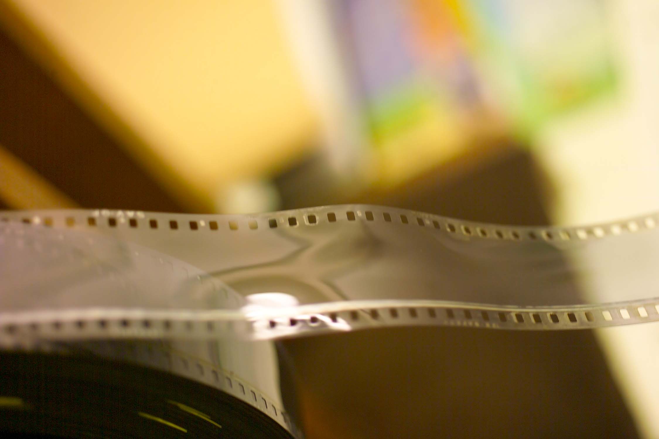 A film strip became warped because of irregular shrinkage, uneven distances between the perforations would cause jittering images