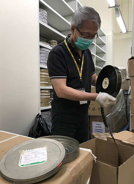 When collecting film prints, the Conservation team would run initial checks to examine whether they are worth keeping permanently.