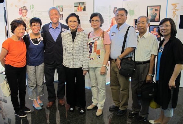 23 August 2015: ‘Hsia Moon – Princess of an Era' exhibition and screening programme: (From left) Yu Mo-lin, Cheung Hong-tat (Director of South China Film Industry Worker's Union) and wife, Hsia Moon, Li Yuk-ping, Li Him-choi, Tse Pak-keung and Catherine Lam.
