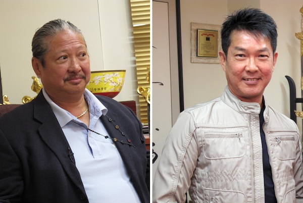 2013年，出版《乘风变化——嘉禾电影研究》，图为洪金宝（左）、元彪（右）受访时留影。